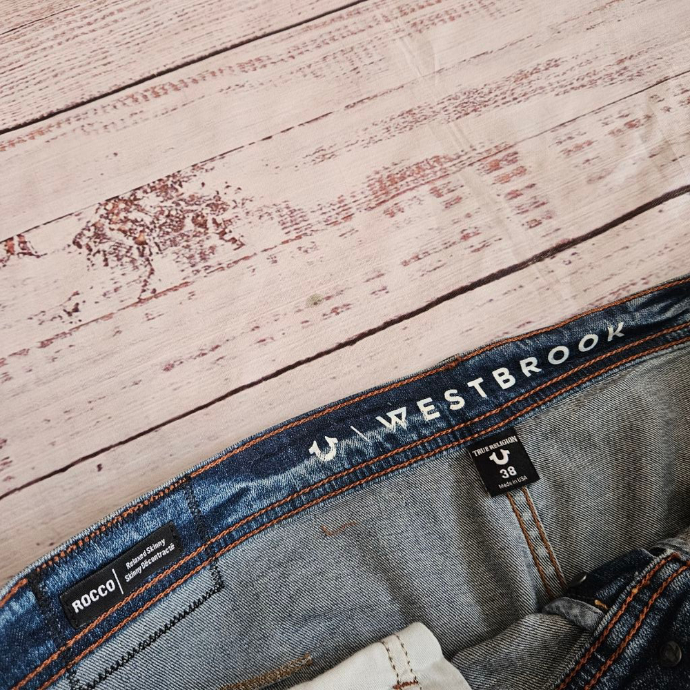 True Religion x Russell Westbrook Rocco Relaxed Skinny Distressed Mens Jeans 38 - Picture 5 of 7